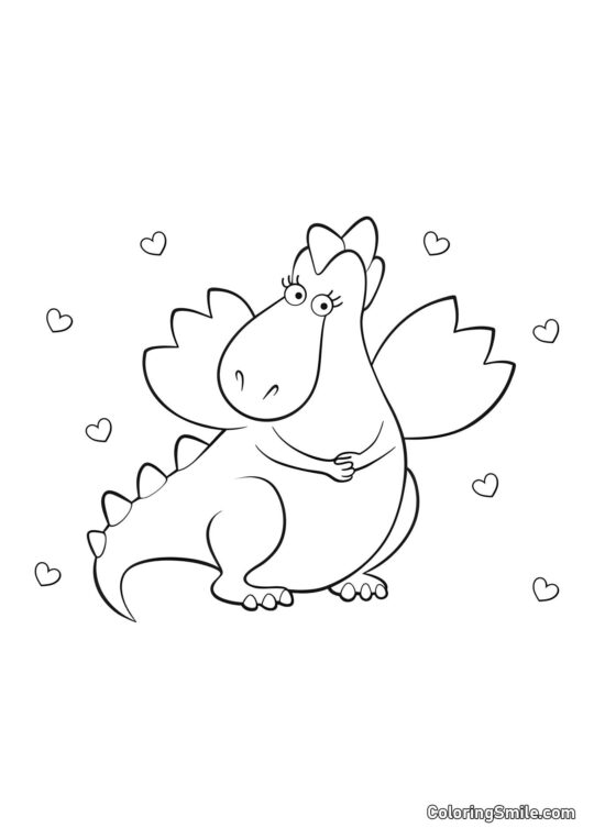 Chica Dragón Bonita - Página para Colorear