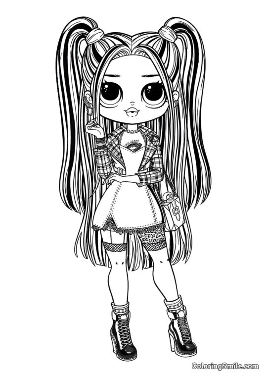 LOL OMG Chica Alternativa - Página para Colorear