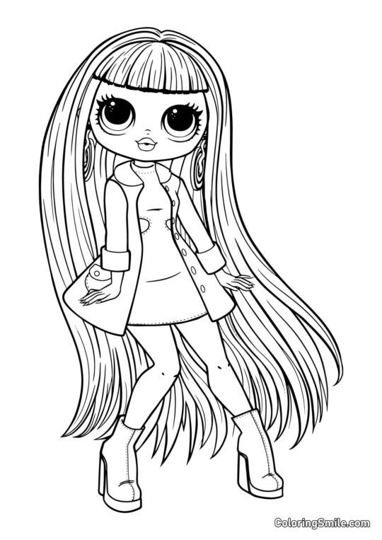 Babe Groovy LOL OMG Neon - Página para Colorear