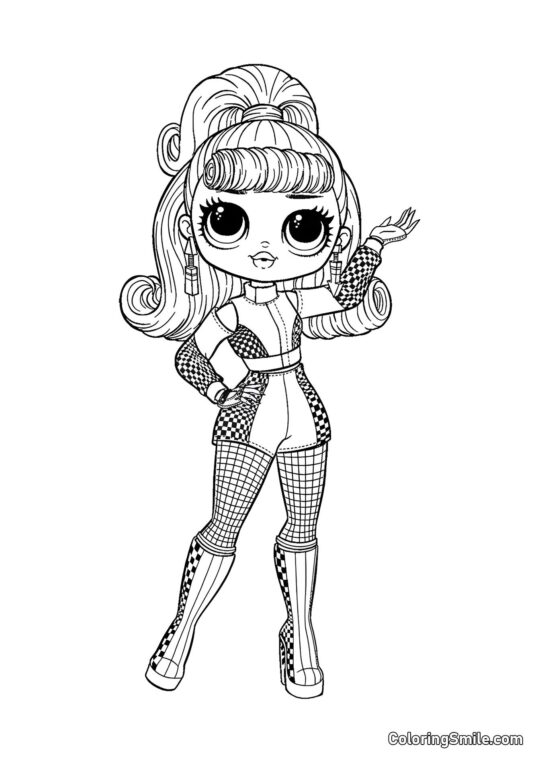 LOL OMG Hermana Mayor Racer - Página para Colorear