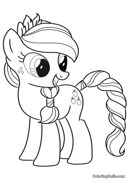Poni Applejack Poni Applejack - Página para Colorear