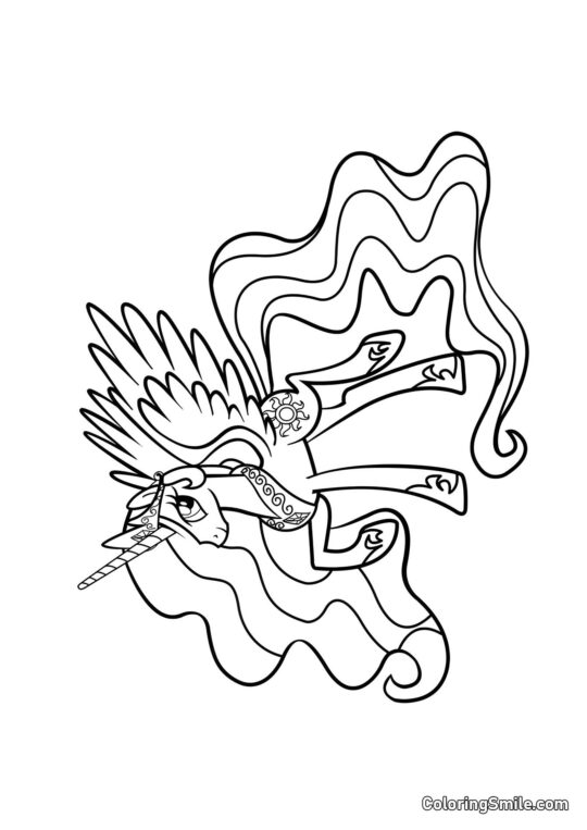 Princesa Celestia de My Little Pony Princesa Celestia de My Little Pony - Página para Colorear
