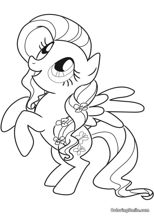 Poni Fluttershy Poni Fluttershy - Página para Colorear