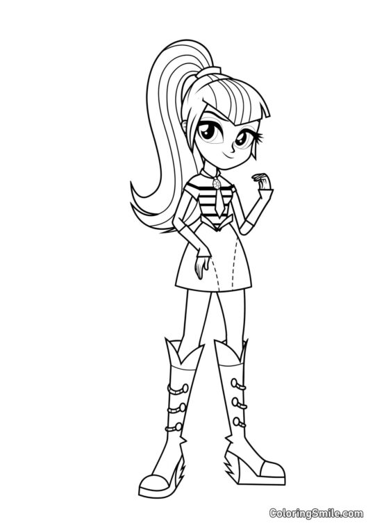 Sonata Dusk de Equestria Sonata Dusk de Equestria - Página para Colorear