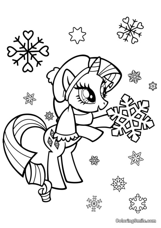 Rarity y Copos de Nieve Rarity y Copos de Nieve - Página para Colorear