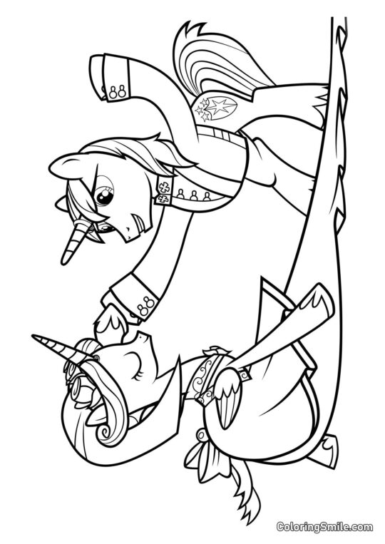 Princesa Cadance y Shining Armor Princesa Cadance y Shining Armor - Página para Colorear