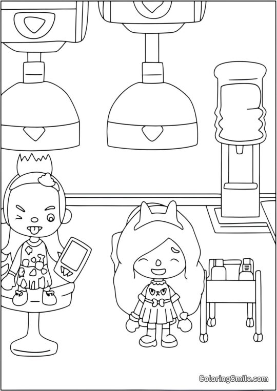 Toca Boca salón de vida Toca Boca salón de vida - Página para Colorear