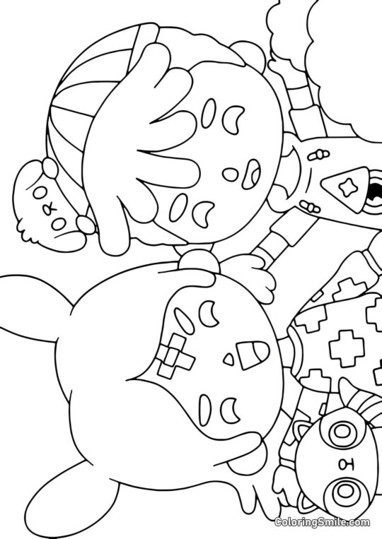 Toca Boca chico y chica riendo Toca Boca chico y chica riendo - Página para Colorear