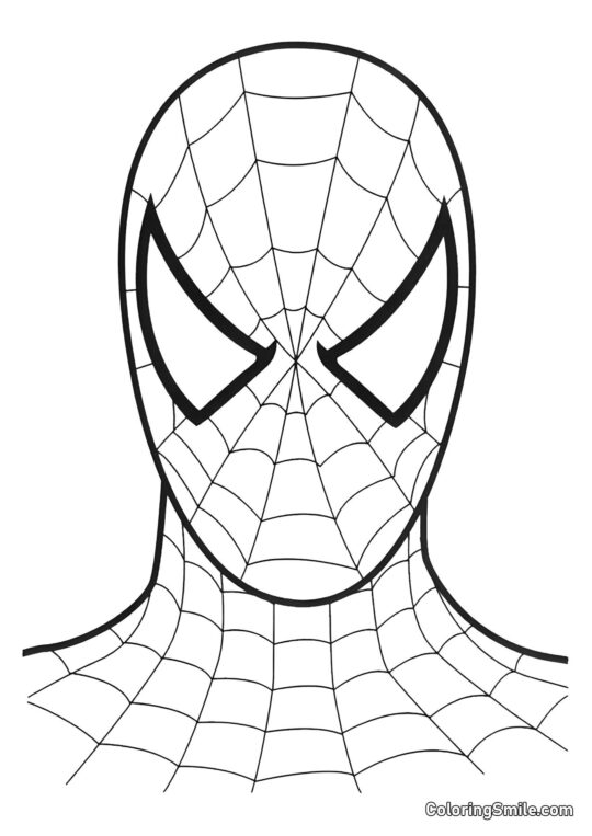 Máscara de Spider-Man Máscara de Spider-Man - Página para Colorear