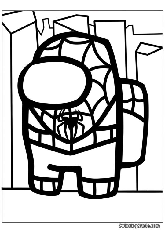 Spider-Man de Among Us Spider-Man de Among Us - Página para Colorear