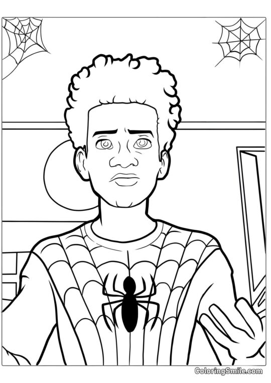 Miles Morales en el Spider-Verse Miles Morales en el Spider-Verse - Página para Colorear