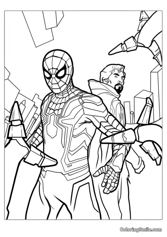 Spider-Man y Doctor Strange Spider-Man y Doctor Strange - Página para Colorear