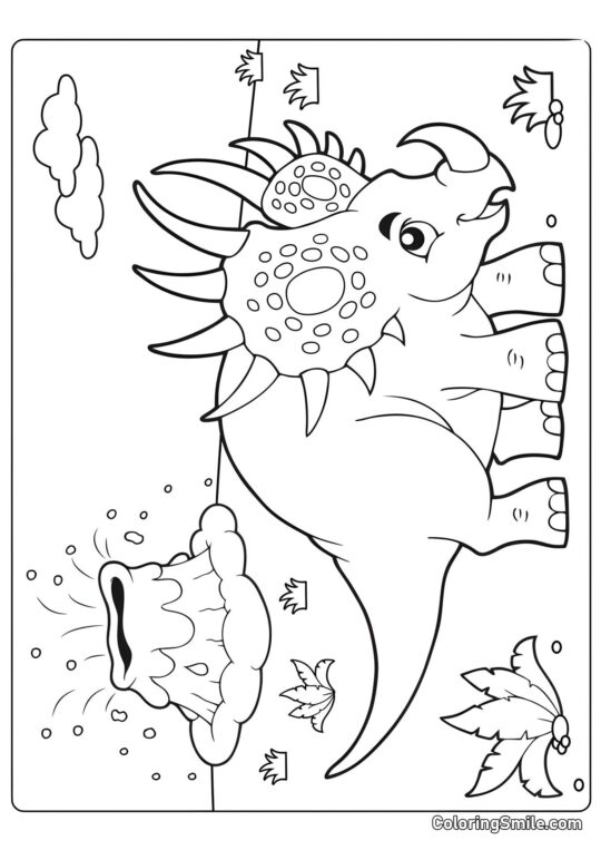 Styracosaurus de Caricatura - Página para Colorear
