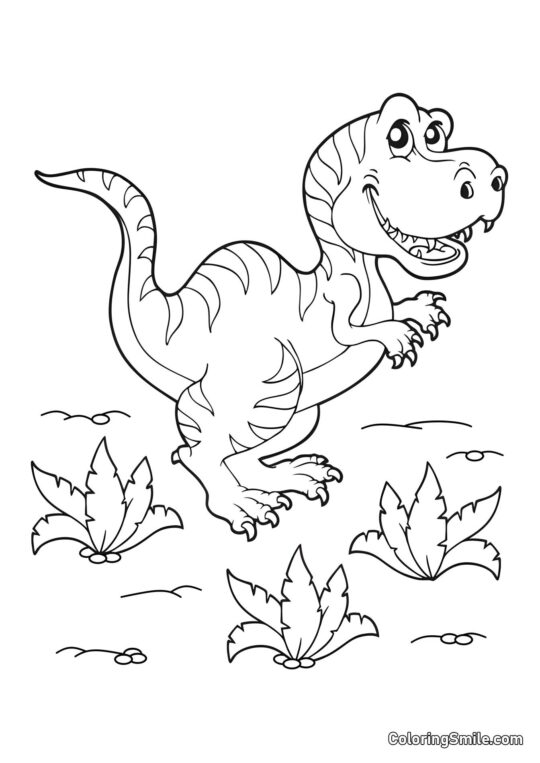 Megalosaurus de Caricatura - Página para Colorear