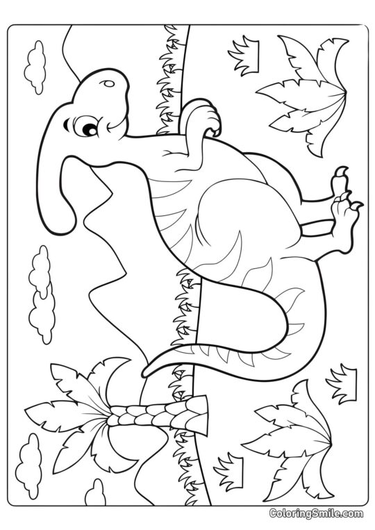 Parasaurolophus de Caricatura - Página para Colorear