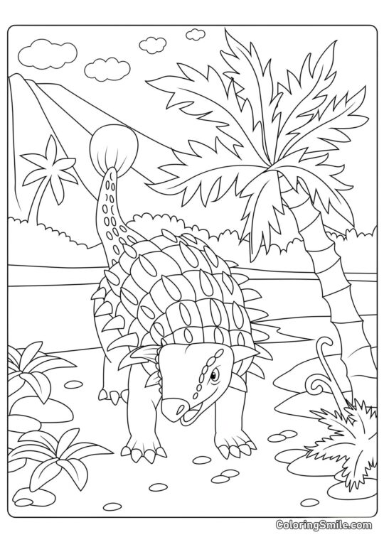Ankylosaurus Blindado - Página para Colorear
