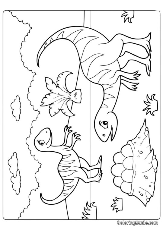 Terópodo de Caricatura - Página para Colorear