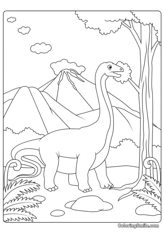 Gigante Apatosaurus - Página para Colorear