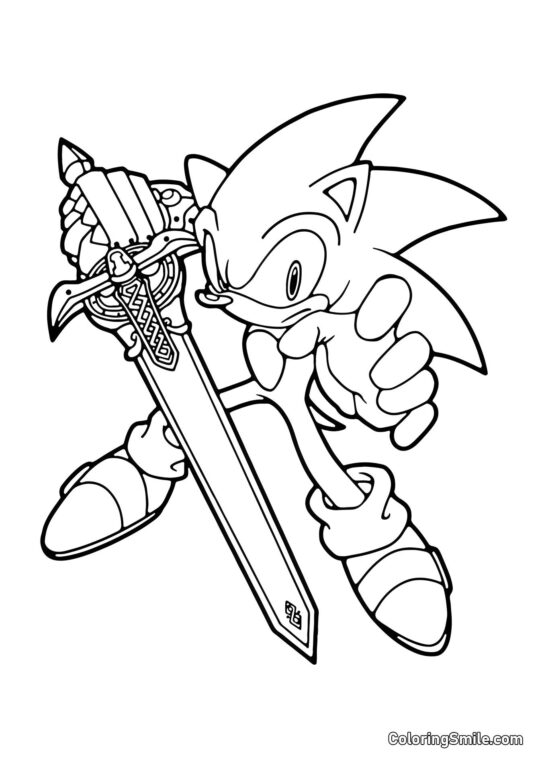Espada de Sonic - Página para Colorear