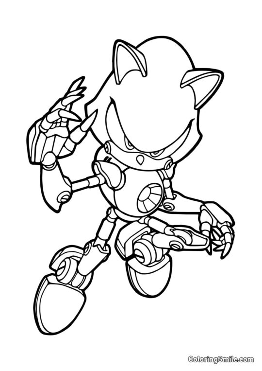 Sonic Metálico - Página para Colorear