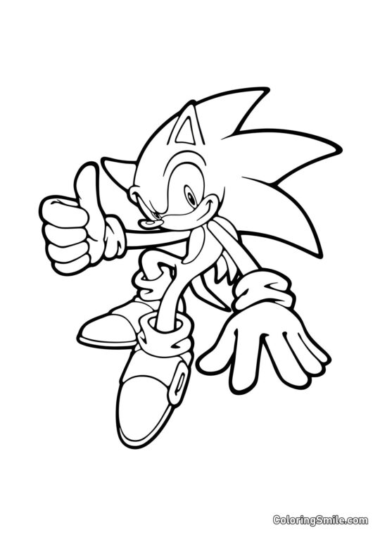 Cool Sonic - Página para Colorear