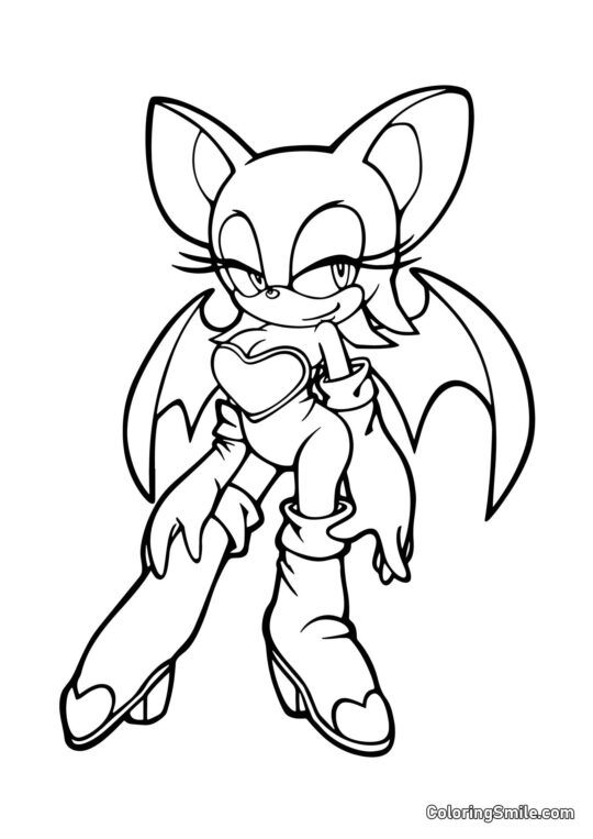 Rouge de Sonic - Página para Colorear