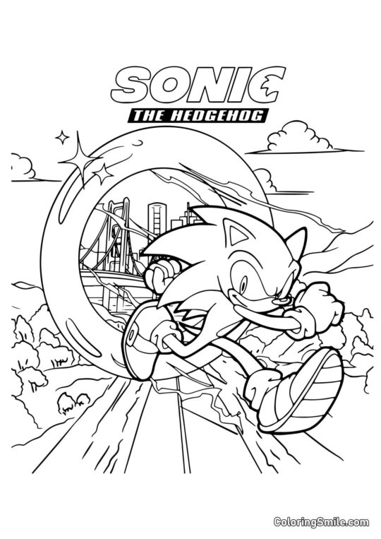 Imagen de Sonic - Página para Colorear