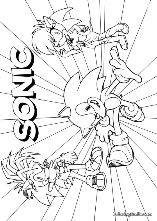 Imagen Compleja de Sonic - Página para Colorear