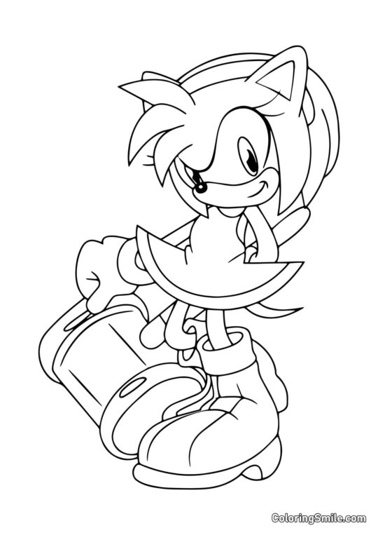 Rosa y Martillo - Página para Colorear