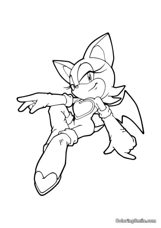 Cool Rouge de Sonic - Página para Colorear