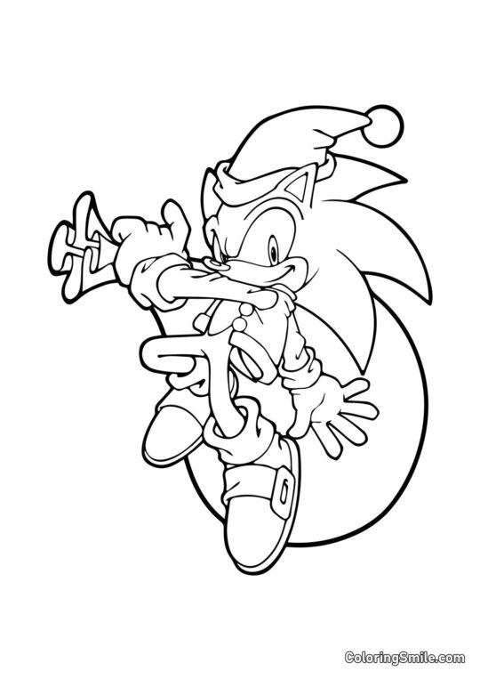 Sonic Año Nuevo - Página para Colorear