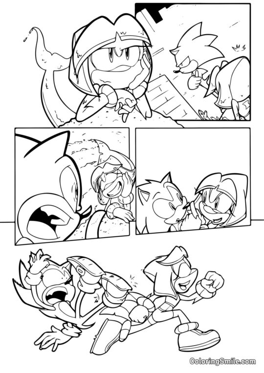 Cómics de Sonic - Página para Colorear