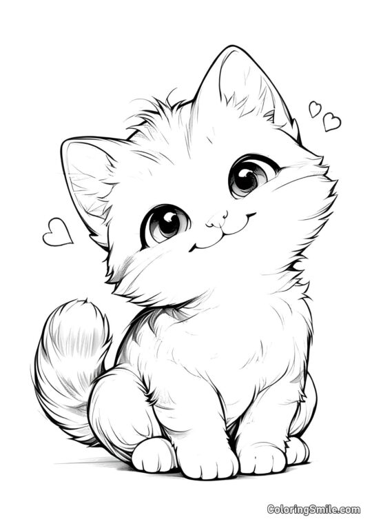 El Gato Más Bonito - Página para Colorear
