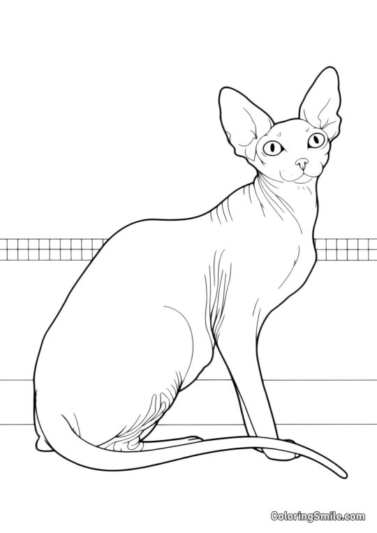 Gato de Raza Real - Página para Colorear