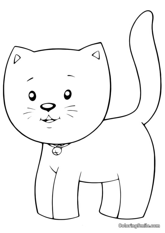 Gato Pequeño Bonito - Página para Colorear