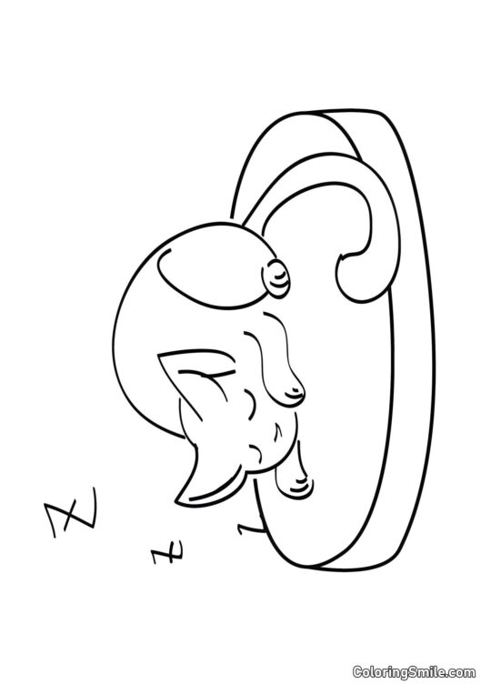 Gatito Dulcemente Durmiendo - Página para Colorear