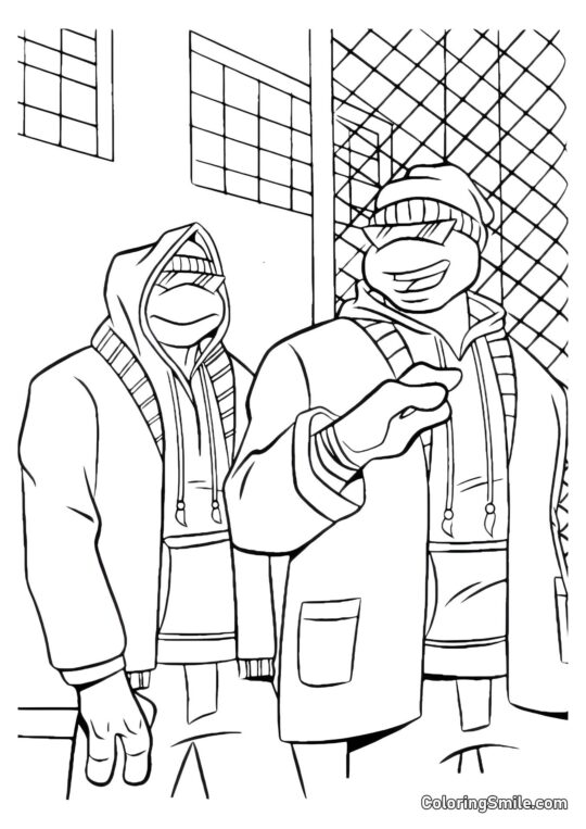 Tortugas Ninja Disfrazadas Tortugas Ninja Disfrazadas - Página para Colorear