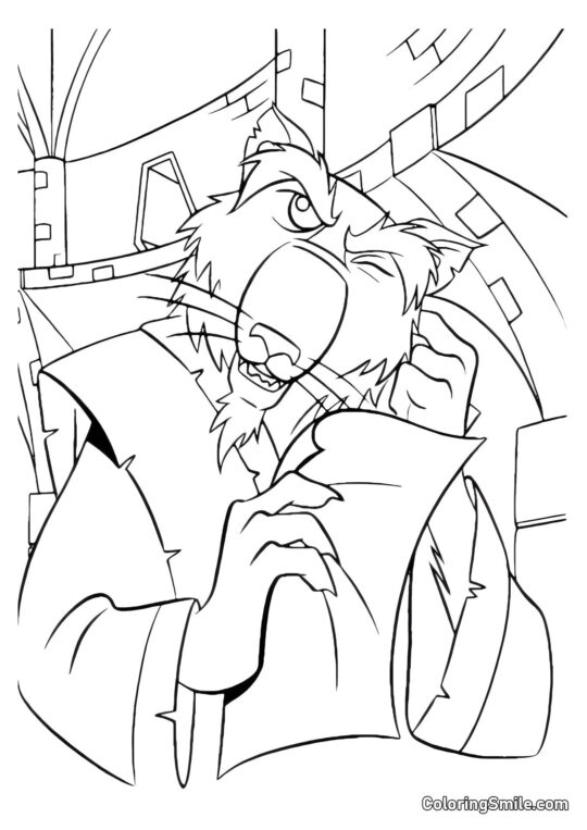 Splinter Pensativo Splinter Pensativo - Página para Colorear