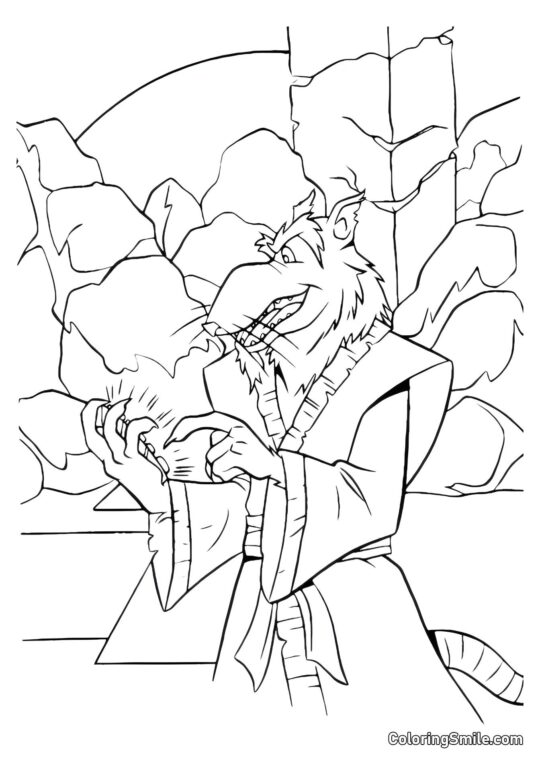 Splinter en las Alcantarillas Splinter en las Alcantarillas - Página para Colorear