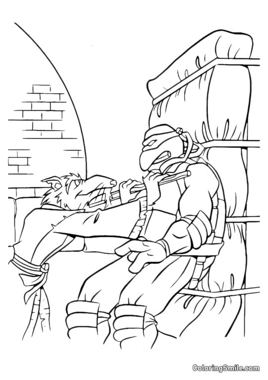 Splinter Enseñando una Lección Splinter Enseñando una Lección - Página para Colorear