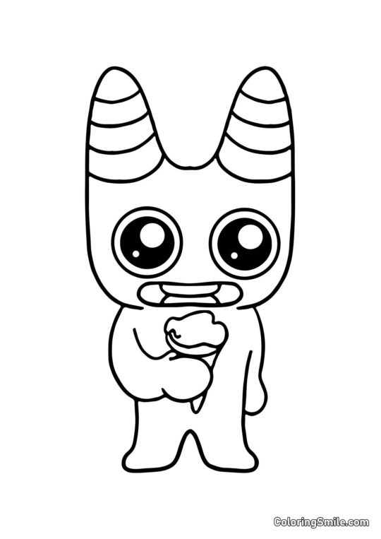 Kawaii Banban con helado Kawaii Banban con helado - Página para Colorear