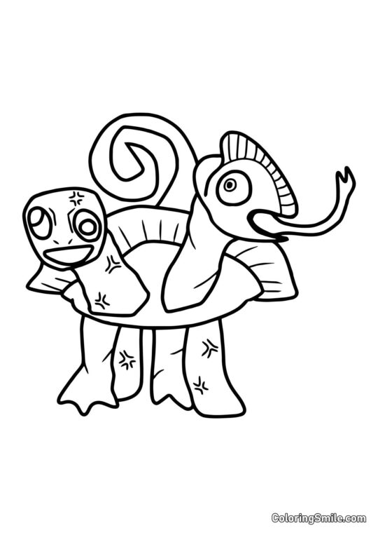 Tamataki y Chamataki del jardín de Banban Tamataki y Chamataki del jardín de Banban - Página para Colorear