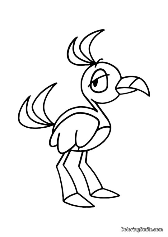 Pájaro rosa Opila Pájaro rosa Opila - Página para Colorear