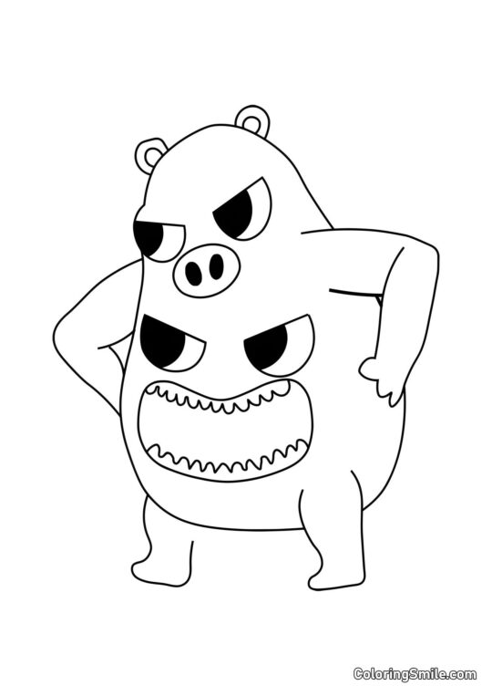 Chef Pigster enojado del jardín de Banban Chef Pigster enojado del jardín de Banban - Página para Colorear