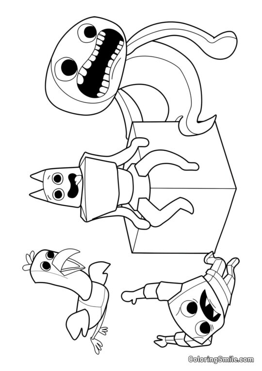 Personajes del jardín de Banban 2 Personajes del jardín de Banban 2 - Página para Colorear