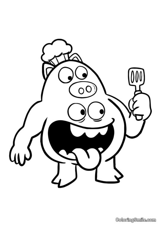 Chef Pigster del jardín de Banban Chef Pigster del jardín de Banban - Página para Colorear