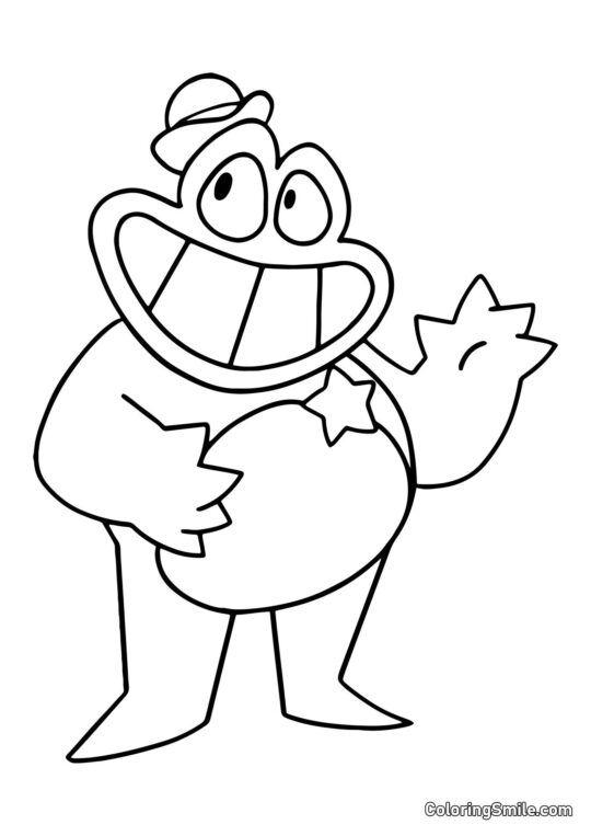 Sheriff Jeff del jardín de Banban saludando Sheriff Jeff del jardín de Banban saludando - Página para Colorear