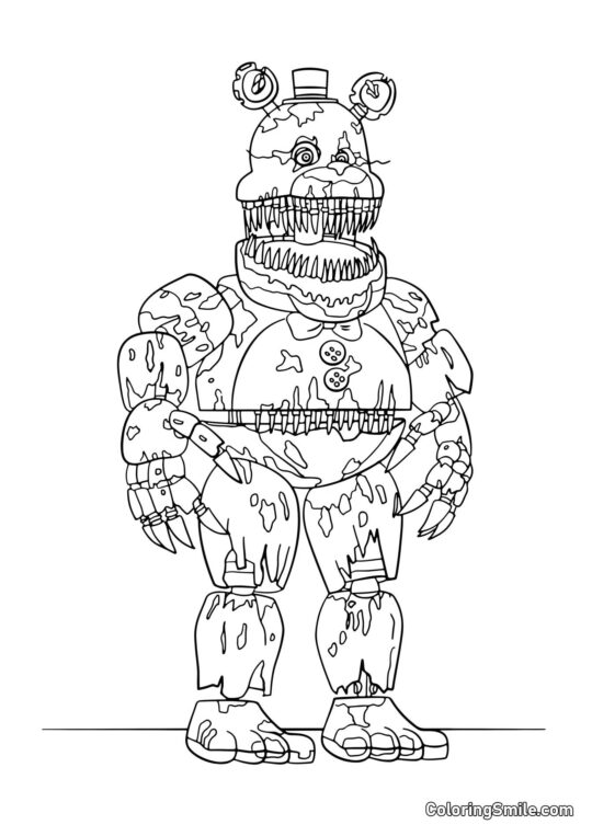 Freddy Fazbear Oxidado - Página para Colorear