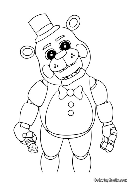 Freddy Bonito de FNAF - Página para Colorear