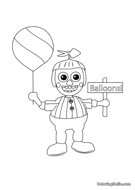 Chico Globo de FNAF - Página para Colorear